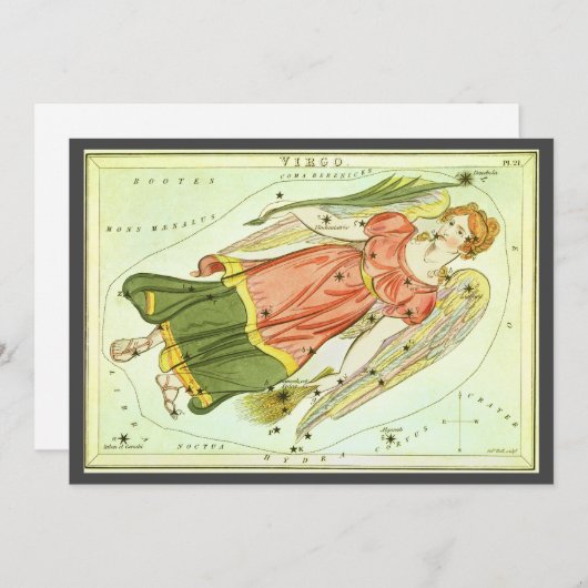 《星座》乙女座ヴァージンヴィンテージコンステレーションウラニア鏡 招待状 (正面/裏面)