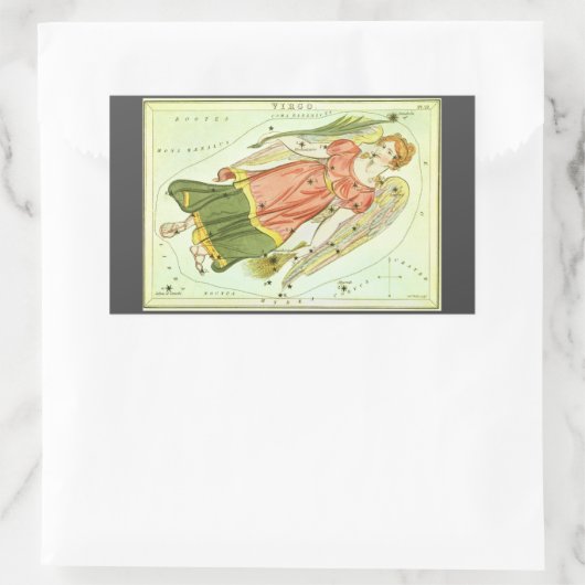 《星座》乙女座ヴァージンヴィンテージコンステレーションウラニア鏡 長方形シール (バッグ)