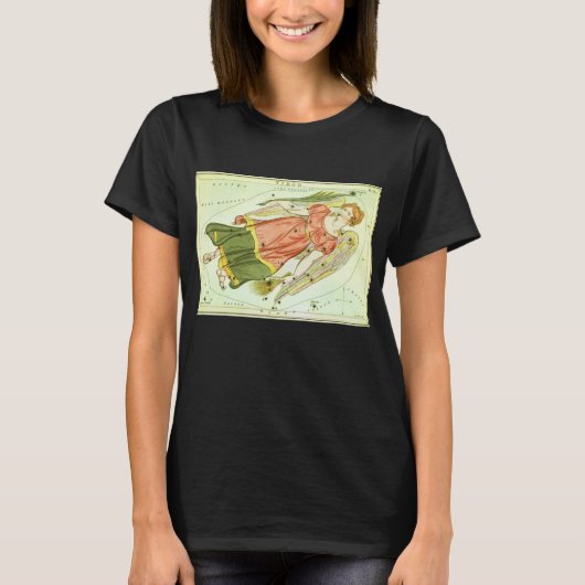 《星座》乙女座ヴァージンヴィンテージコンステレーションウラニア鏡 Tシャツ (正面)
