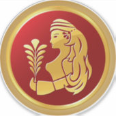 《星座》乙女座ヴァージン〔占星術の〕十二宮図標識 シール (正面)