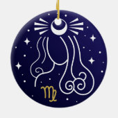 《星座》乙女座ヴァージン〔占星術の〕十二宮図標識 セラミックオーナメント (裏面)
