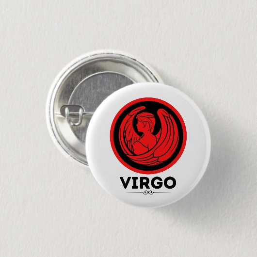 《星座》乙女座占星術の標識 缶バッジ (正面&裏面)