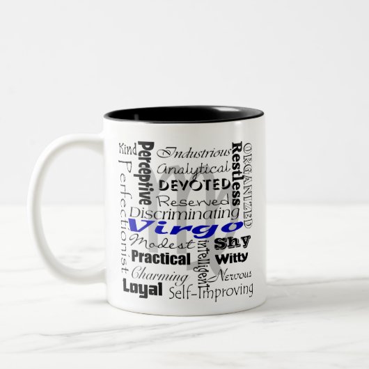 《星座》乙女座占星術占星術〔占星術の〕十二宮図コラージュパターン ツートーンマグカップ (左)