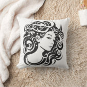 《星座》乙女座女性ポートレート クッション (ブランケット)