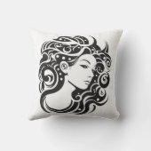 《星座》乙女座女性ポートレート クッション (裏面)