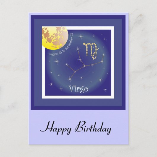 《星座》乙女座威厳がある23~9月23ポストカルテ ポストカード (正面)