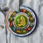 《星座》乙女座威厳がある(23~9月22日)。〔占星術の〕十二宮図シンボルや象徴。ケース 缶バッジ (インサイチュ)