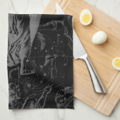 《星座》乙女座徴候コンステレーションヘベリアスブラックデコール キッチンタオル (四つ折り)