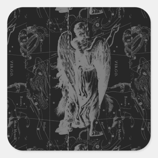 《星座》乙女座徴候コンステレーションヘベリアスブラックデコール スクエアシール (正面)