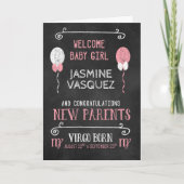 《星座》乙女座新生児ガール生まれ8月22日～9月23日 カード (正面)