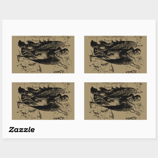 《星座》乙女座星座ヘベリアスのエッチングスタイル 長方形シール (シート)