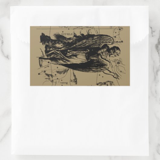 《星座》乙女座星座ヘベリアスのエッチングスタイル 長方形シール (バッグ)