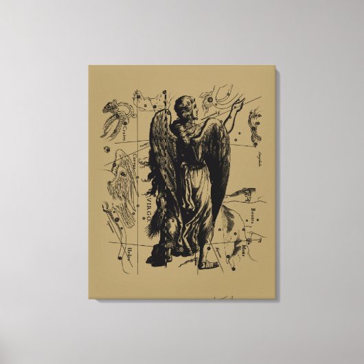 《星座》乙女座星座ヘベリアス1690年8月23日9月22日 キャンバスプリント (正面)