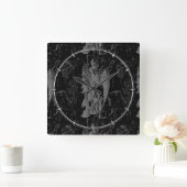 《星座》乙女座星座ヘベリウス1690オンブラック スクエア壁時計 (ホーム)