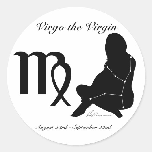 《星座》乙女座星座/〔占星術の〕十二宮図シール ラウンドシール (正面)