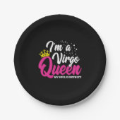 《星座》乙女座誕生日クイーンアストロロジー威厳がある9月 ペーパープレート (正面)