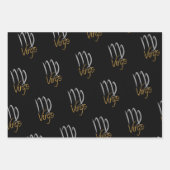 《星座》乙女座誕生日グレー/ブラック ラッピングペーパーシート (正面)