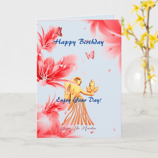 《星座》乙女座誕生日（8月23日～9月22日） カード (黄色い花)