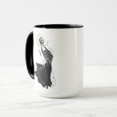 《星座》乙女座踊りガール15ozブラックリムマグ マグカップ (正面左)