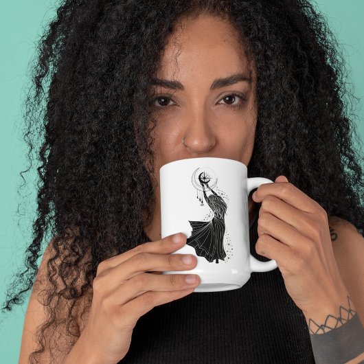 《星座》乙女座踊りガール15ozブラックリムマグ マグカップ