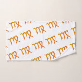 《星座》乙女座金ゴールド〔占星術の〕十二宮図星占い標識 バスタオルセット (ハンドタオル)