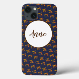 《星座》乙女座金ゴールド〔占星術の〕十二宮図星占い標識 iPhone 13ケース