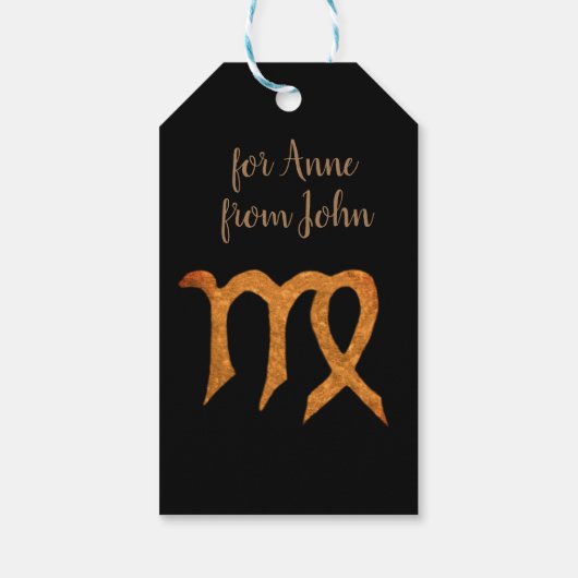 《星座》乙女座黄金カスタム星占い標識 ギフトタグ (裏面)