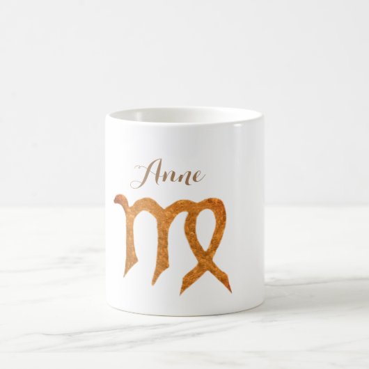 《星座》乙女座黄金星占い標識 コーヒーマグカップ (中央)