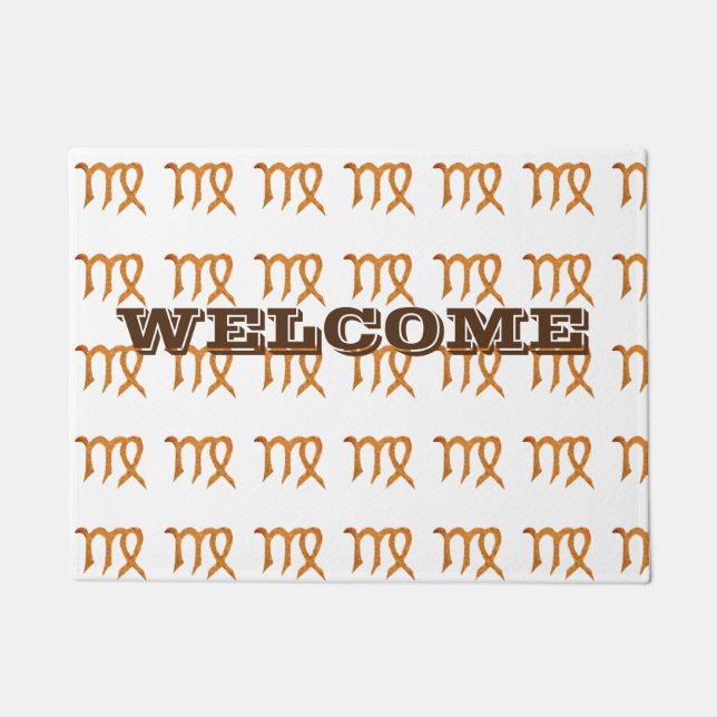 《星座》乙女座黄金星占い標識 ドアマット (正面)