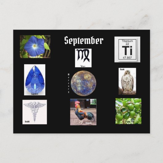 《星座》乙女座9月誕生月はがき ポストカード (正面)