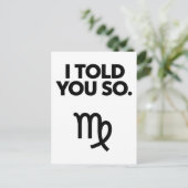 《星座》乙女座：そう言ったでしょおもしろい引用文 ポストカード (スタンド正面)