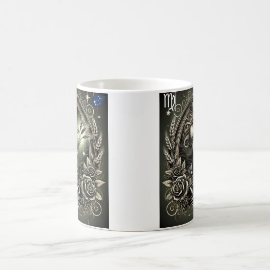 《星座》乙女座「グレース詳細」〔占星術の〕十二宮図マグカップ コーヒーマグカップ (中央)