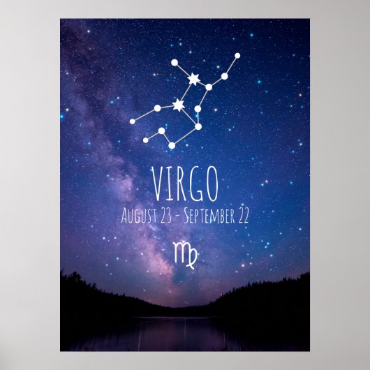 《星座》乙女座 |パーソナライズされた〔占星術の〕十二宮図星座ポスター ポスター (正面)
