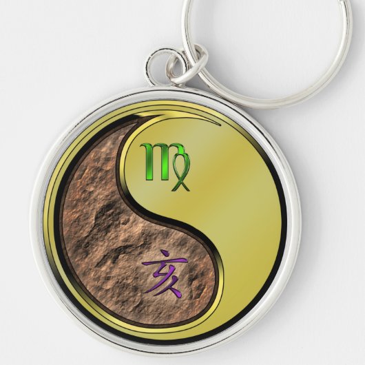 《星座》乙女座&メタルボア キーホルダー (正面)