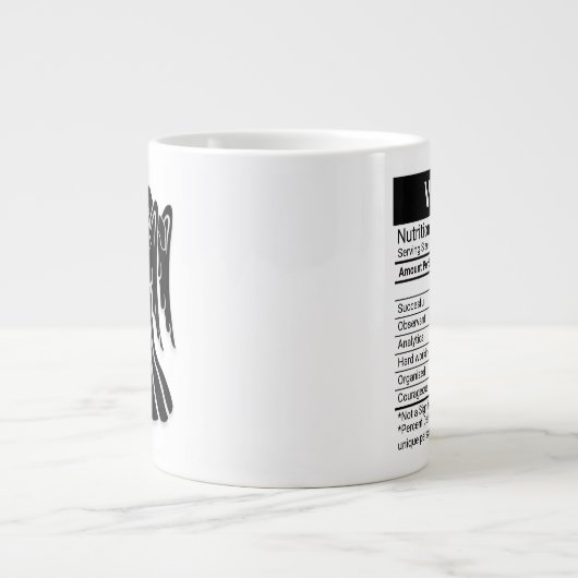 《星座》乙女座〔占星術の〕十二宮図に栄養事実を示す標識 ジャンボコーヒーマグカップ (正面)