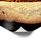 《星座》乙女座〔占星術の〕十二宮図のアンティークブックページ ポスター (コーナー)