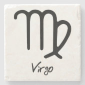《星座》乙女座〔占星術の〕十二宮図のサインオンホワイトバックグラウンド ストーンコースター (正面)