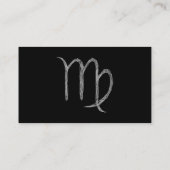 《星座》乙女座。 (占星術の)十二宮図の占星術の印。 黒 名刺 (裏面)