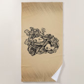 《星座》乙女座〔占星術の〕十二宮図アンティークスパインのパーソナル文字 ビーチタオル (正面)