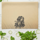 《星座》乙女座〔占星術の〕十二宮図アンティークルック キッチンタオル (折り畳み)