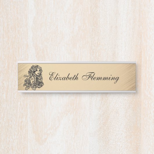 《星座》乙女座〔占星術の〕十二宮図アンティークルック サインプレート (正面)