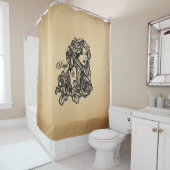 《星座》乙女座〔占星術の〕十二宮図アンティークルック シャワーカーテン (インサイチュ)