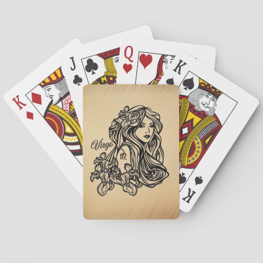 《星座》乙女座〔占星術の〕十二宮図アンティークルック トランプ (裏面)