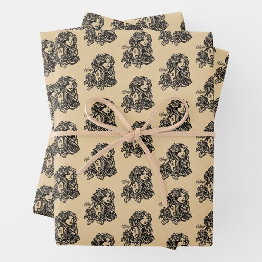 《星座》乙女座〔占星術の〕十二宮図アンティークルック ラッピングペーパーシート (インサイチュ)