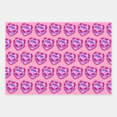 《星座》乙女座〔占星術の〕十二宮図コケットハートお誕生日ケーキ ラッピングペーパーシート (正面)