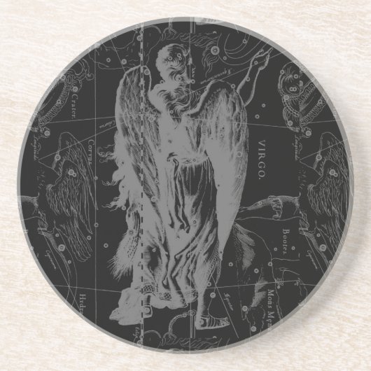 《星座》乙女座〔占星術の〕十二宮図コンステレーションヘベリアス1690 コースター (正面)