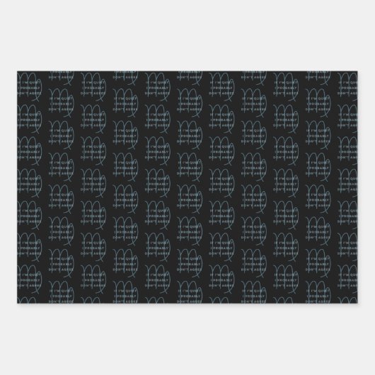 《星座》乙女座〔占星術の〕十二宮図サインおもしろい引用文ブルー&ホワイト誕生日 ラッピングペーパーシート (正面3)