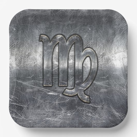 《星座》乙女座〔占星術の〕十二宮図サインイグランジン動揺してスタイルDecor ペーパープレート (正面)