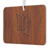 《星座》乙女座〔占星術の〕十二宮図サインインブラウンマホガニースタイル カーエアーフレッシュナー (左)