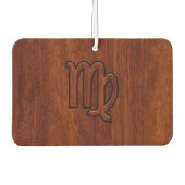 《星座》乙女座〔占星術の〕十二宮図サインインブラウンマホガニースタイル カーエアーフレッシュナー (正面)